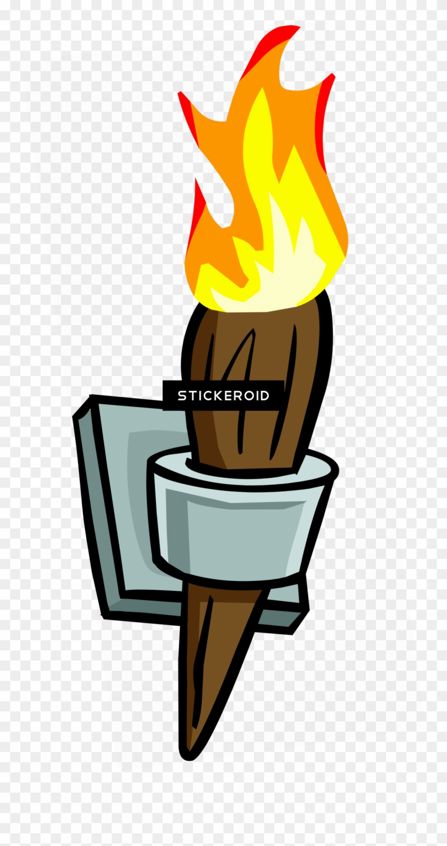 Wall Torch - Cartoon Clipart