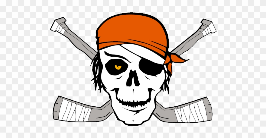 Clipart Skull Hockey - Hockey Pirate - Png Download