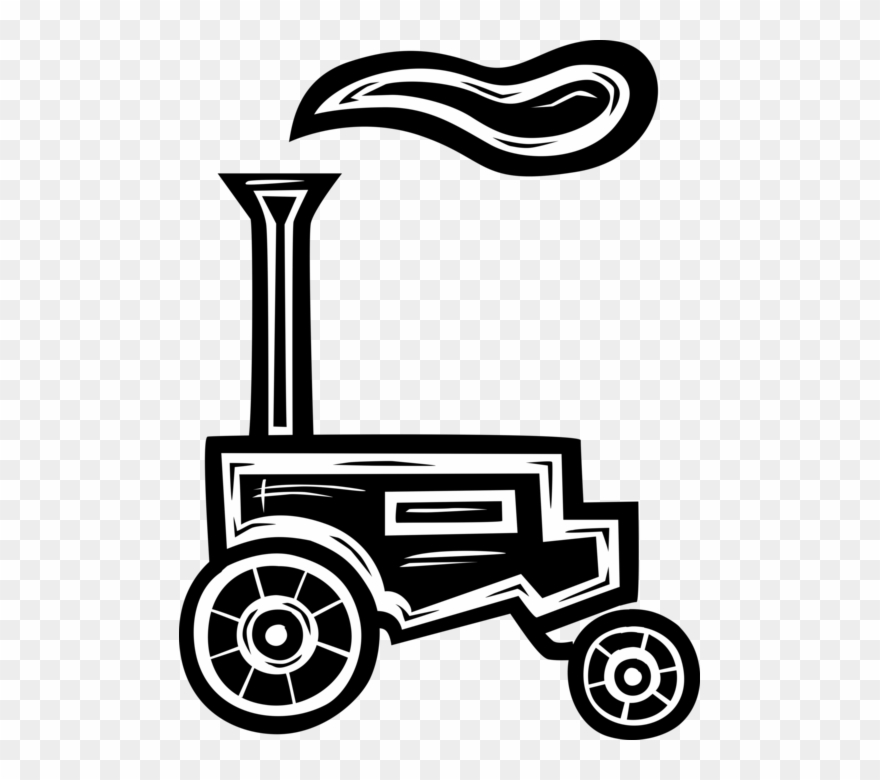 Vector Illustration Of Antique Farming And Agriculture - Tractor Clipart
