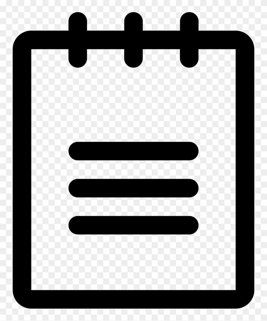 Png File In Notepad Graphic Black And White Library - Notepad Png Icon Clipart