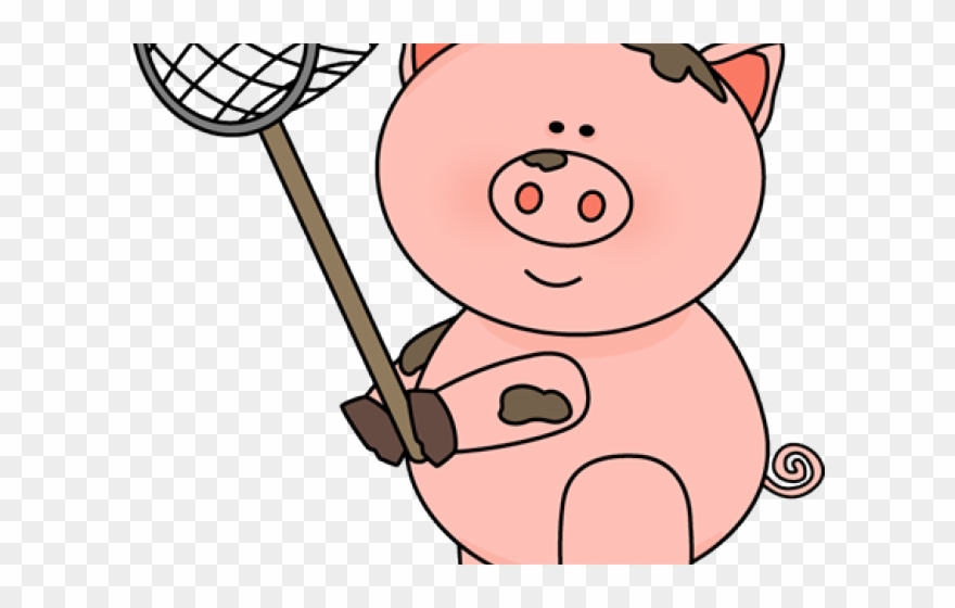 Pig In Mud Clipart - Gold Heart - Png Download