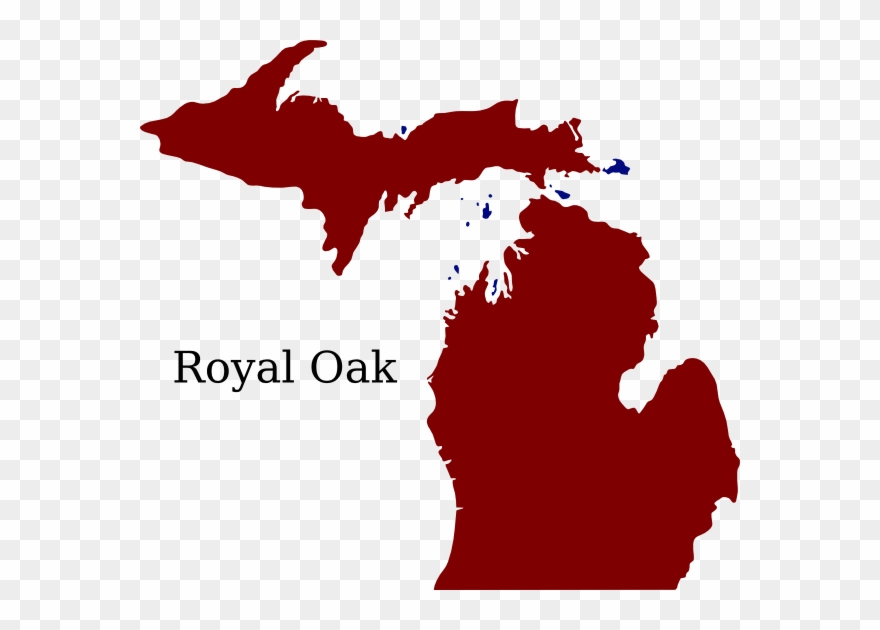 Royal Oak Michigan Clip Art At Clker - State Of Michigan Svg - Png Download