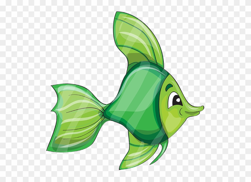 Tubes Poissons - Cartoon Green Fish Clipart