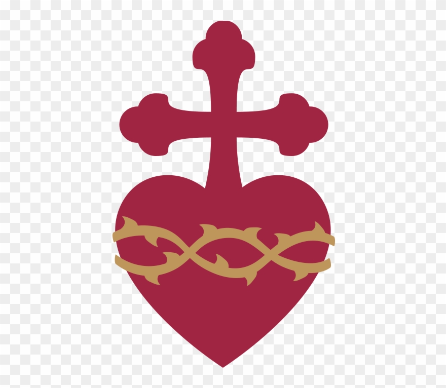 Shc Heart N Cross Wo Bkgd - Sacred Heart Cathedral School Logo Clipart