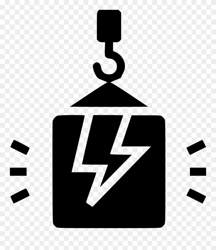 Bolt Electricity Thunder Package Box Crain Lift Climb - Graphic Design Clipart
