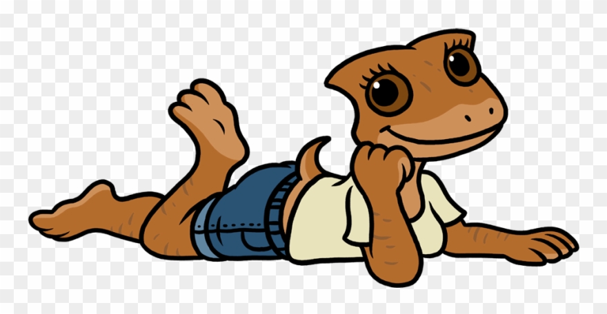 Freelance Drawing Cute Lizard Girl - Drawing Clipart
