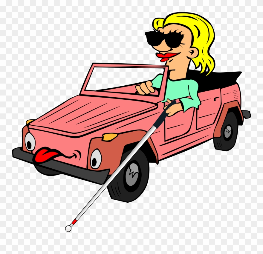 Clip Art Free Library Cartoons Group Blind Girl - Car Cartoon - Png Download