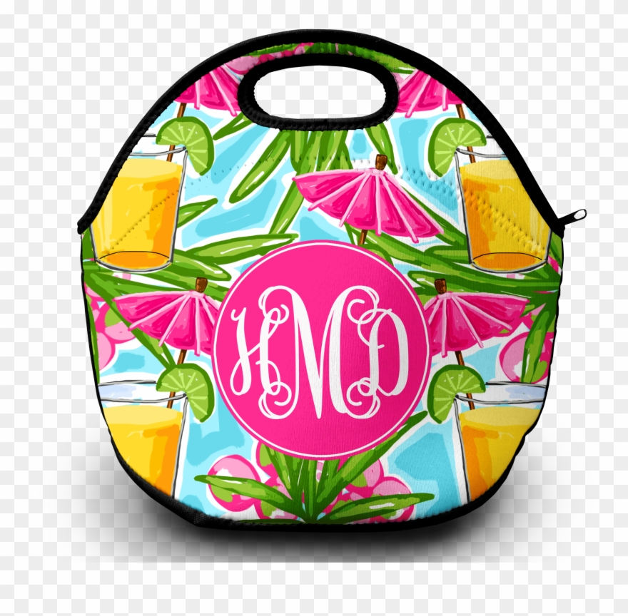 Monogram Lunch Bag Afternoon Cocktail - Illustration Clipart