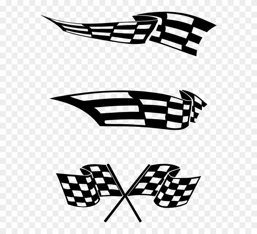 Finish Line Clipart End Race - Checkered Racing Flags - Png Download