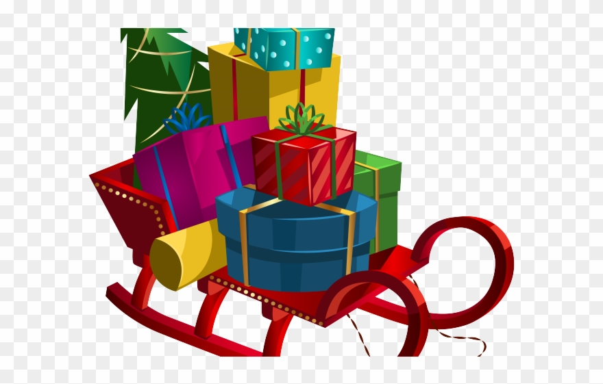 Sleigh Clipart Clip Art - Christmas Sleigh With Presents - Png Download