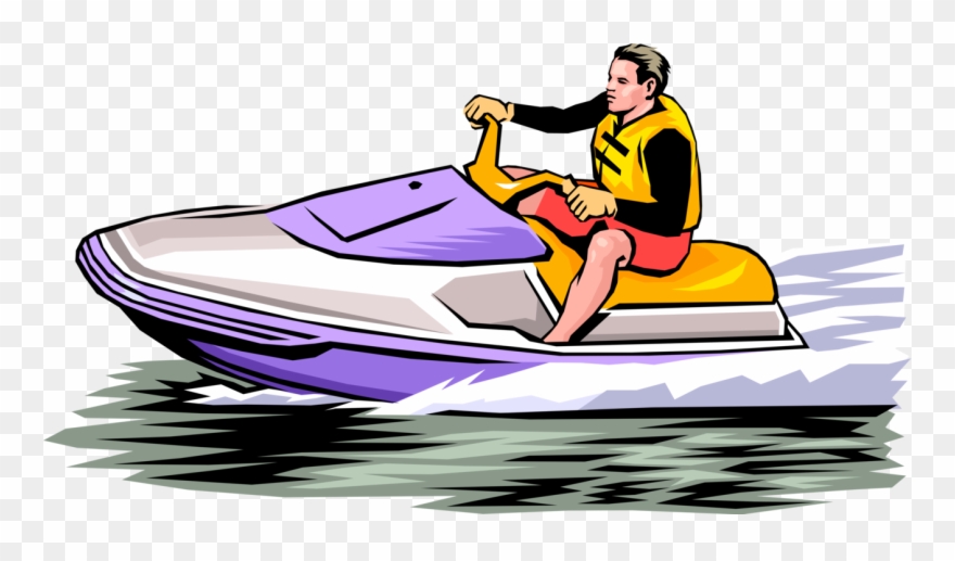Jet Skier On Sea Doo Ski Image - Jet Ski Vector Png Clipart