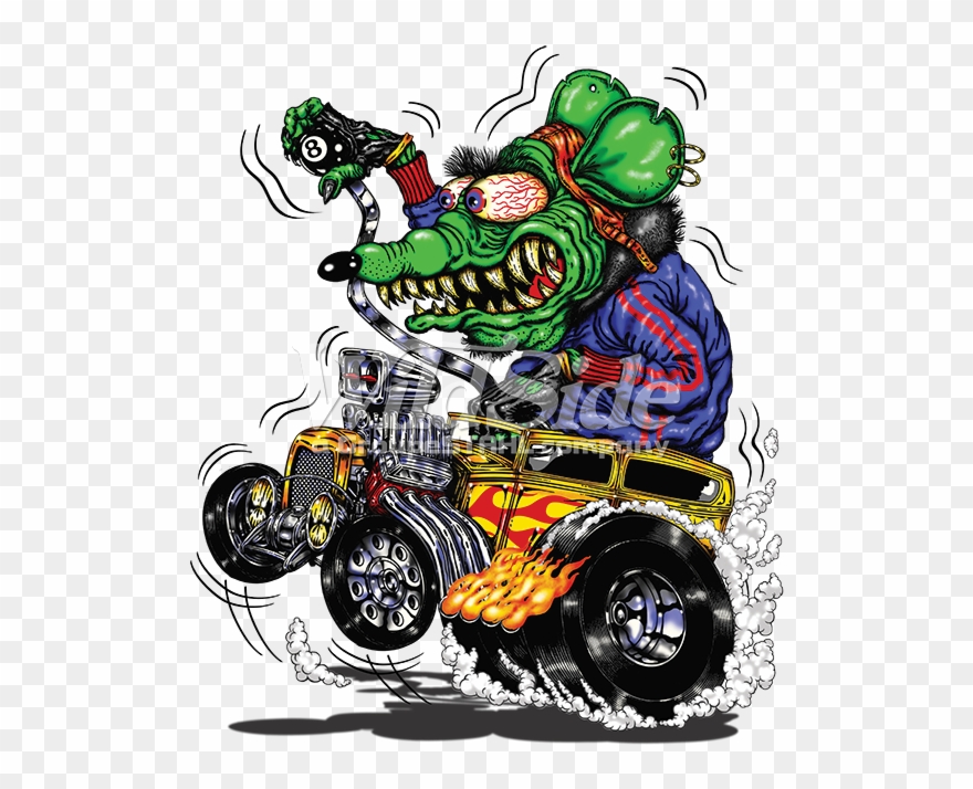 Green Monster Yellow Hot Rod - Monster Hot Rod Clipart
