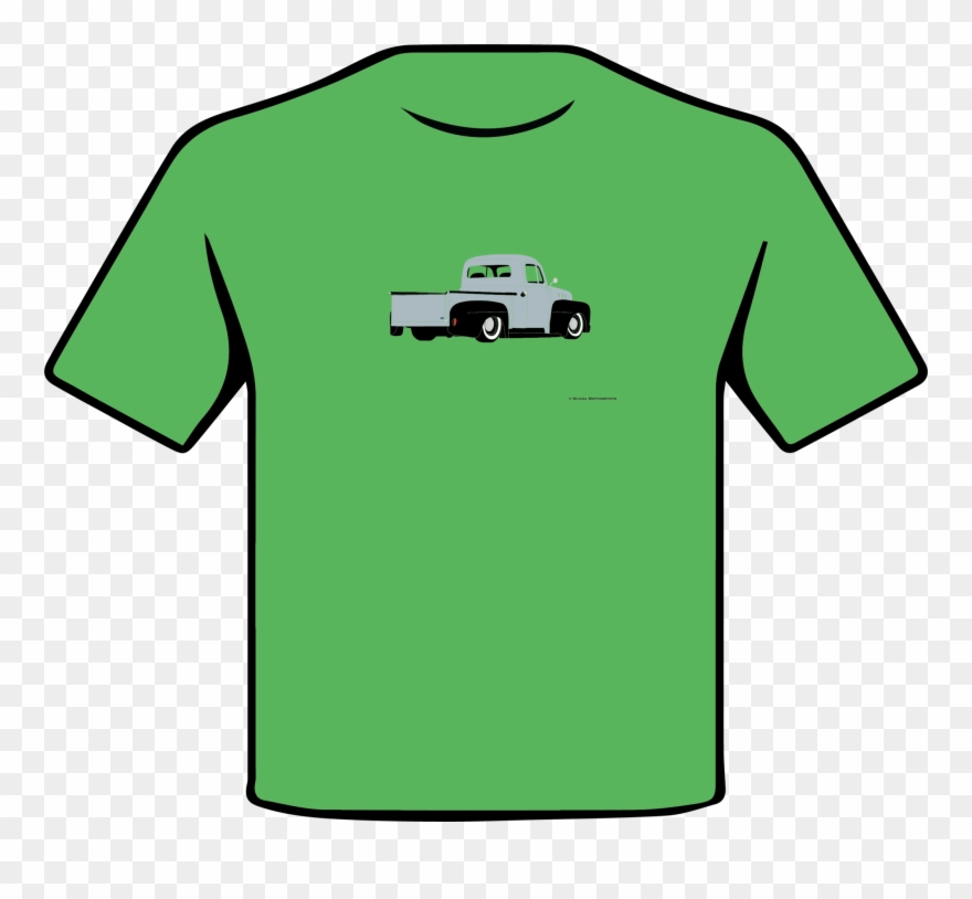 Ford F1 Hotrod Pickup Truck Rear 3/4 Angle Multi Color - Vintage Car Clipart