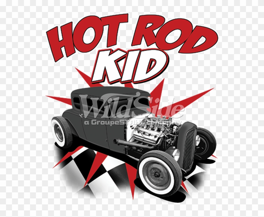 Hot Rod Kid With Checkered Floor Light/dark Garments - 36 T-shirts Damen T-shirt - Hot Rod Clipart