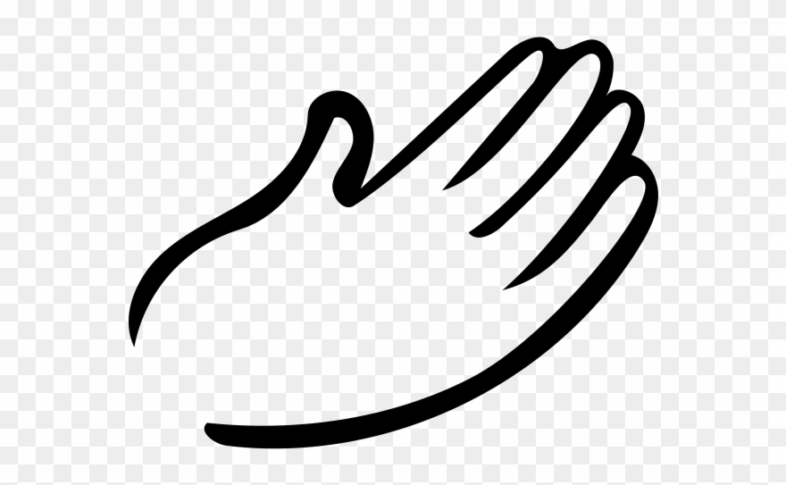 Open Hand Rubber Stamp - Line Art Clipart