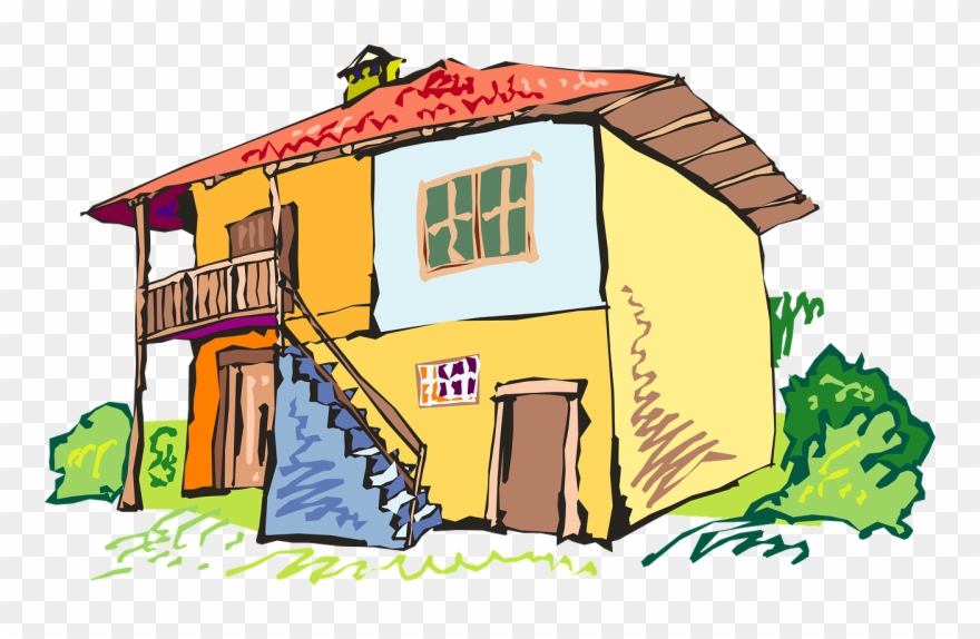 Back Of A Cartoon House Clipart