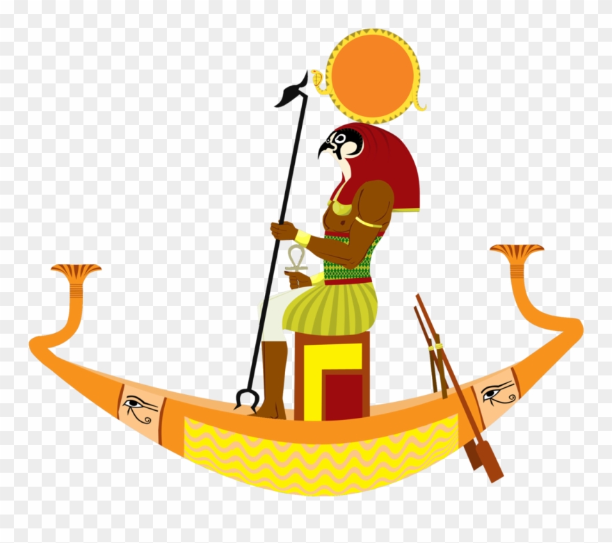 Boat Clipart Ancient Egyptian - Ra Egyptian God Boat - Png Download