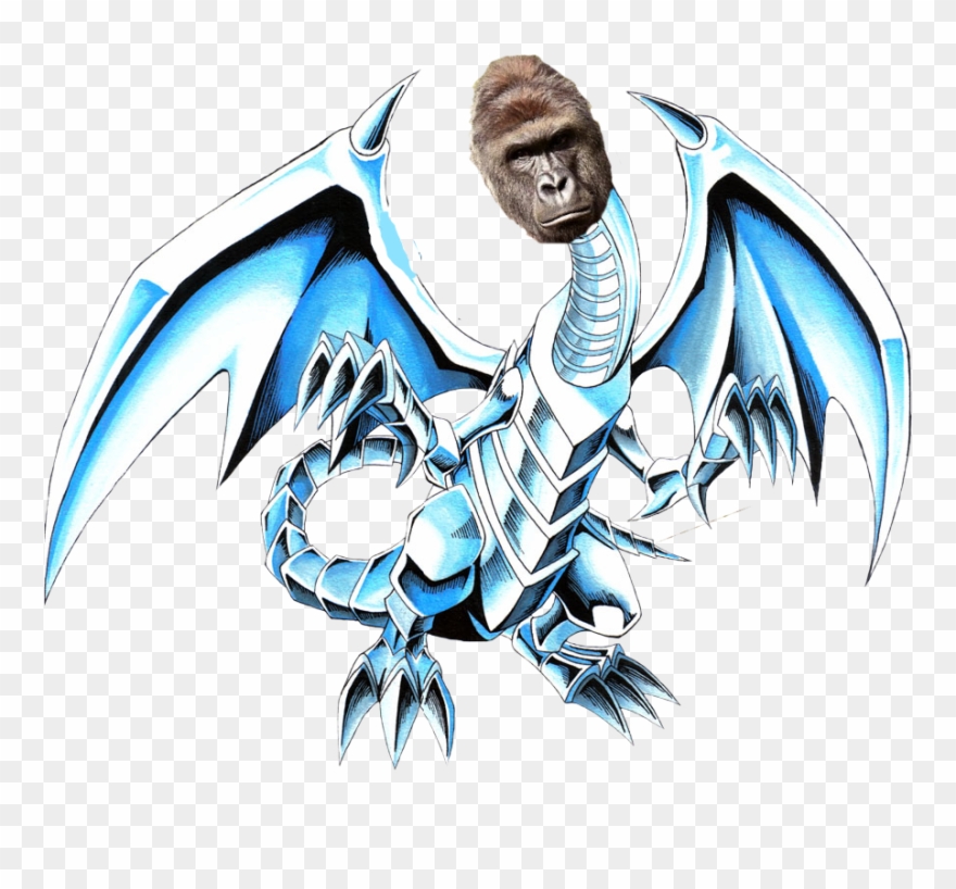 Blue Eyes White Harambe - Blue Eyes White Dragon Png Clipart