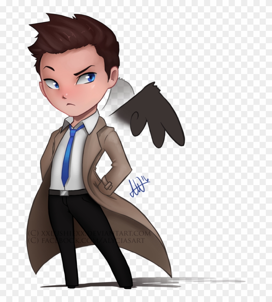 Picture Black And White Library Castiel Transparent - Crowley Clipart
