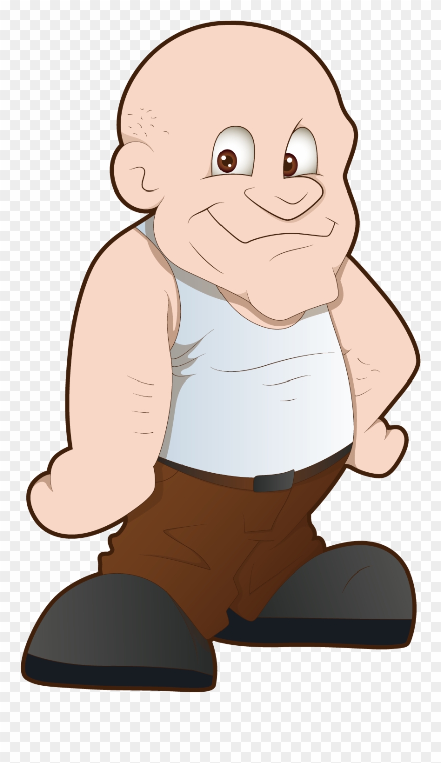 Svg Black And White Download Bald Clipart Bald Head - Cartoon Bald Man - Png Download