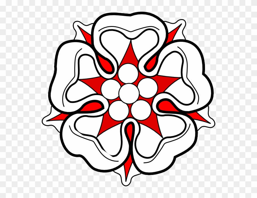 Red White Flower Heraldric Clip Art - Clip Art - Png Download