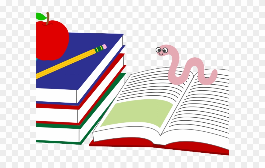 Worms Clipart Transparent Background - School Books Clipart Png