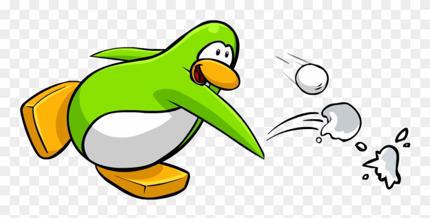Club Penguin Wiki - Snowball Throwing Png Clipart