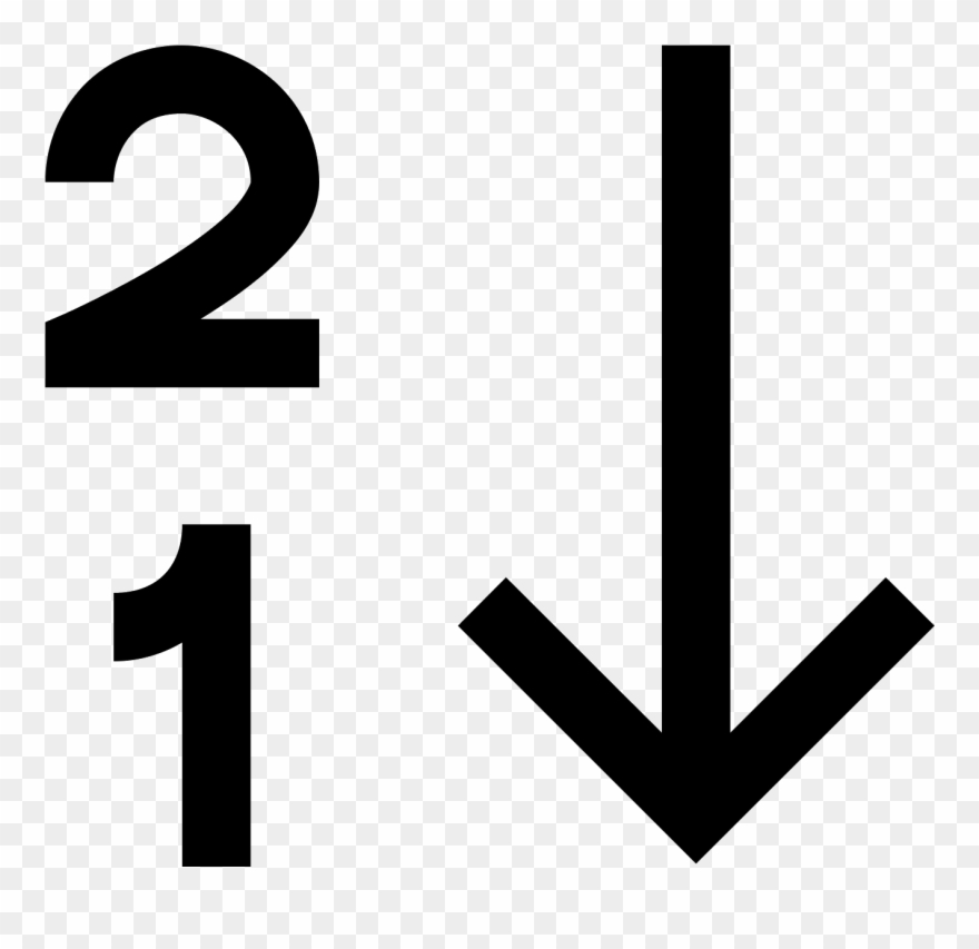 Odwrócone Sortowanie Numeryczne Icon - Symbole Differenzierung Clipart