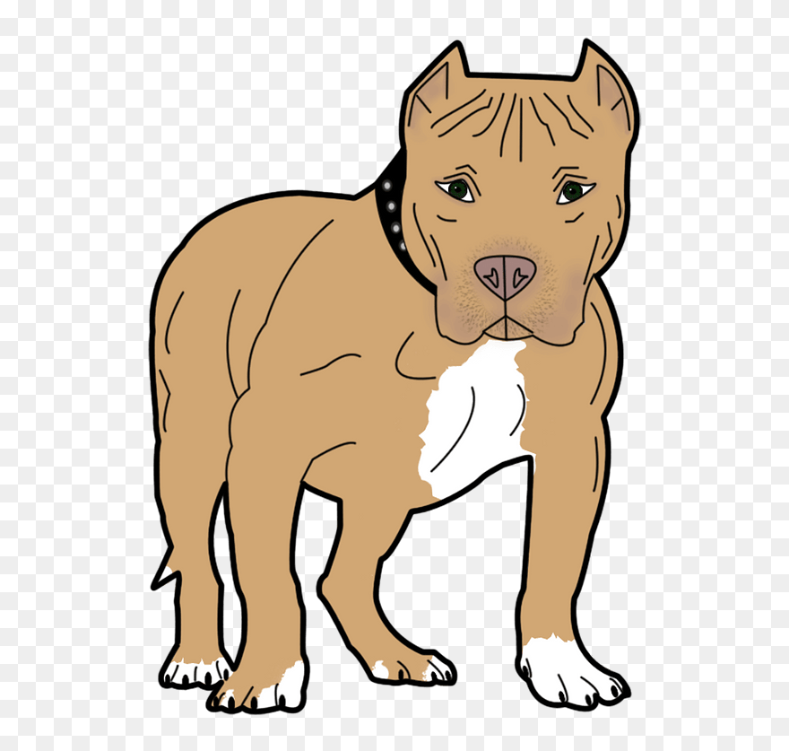 Bull,staffordshire - Pitbull Cartoon Transparent Clipart