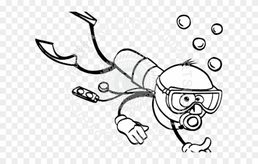 Scuba Diver Clipart Stick Figure - Png Download