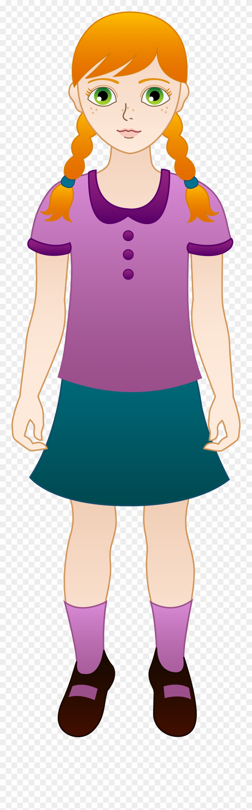 Red Hair Clipart Little Girl Head - Red Head Girl Clipart - Png Download