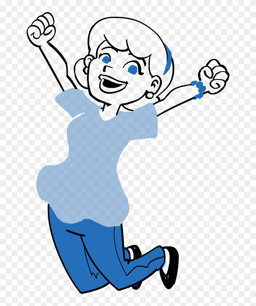 Woman Jumping, Glad To Have Finished Filing Her Taxes - Cartoon Clipart
