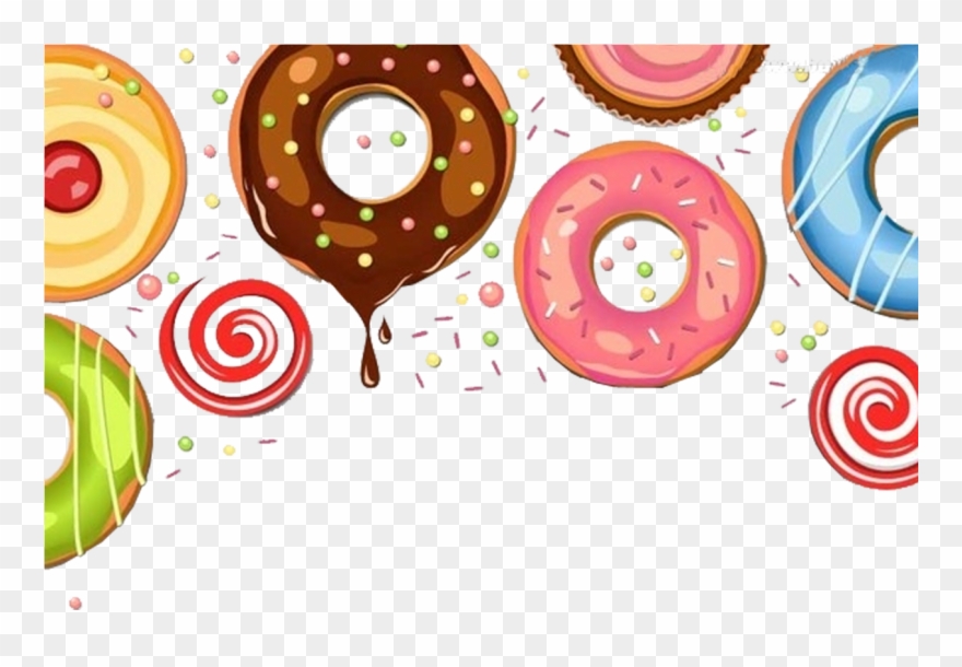 Doughnut Chocolate Dessert Cake - Dessert Pattern Png Clipart