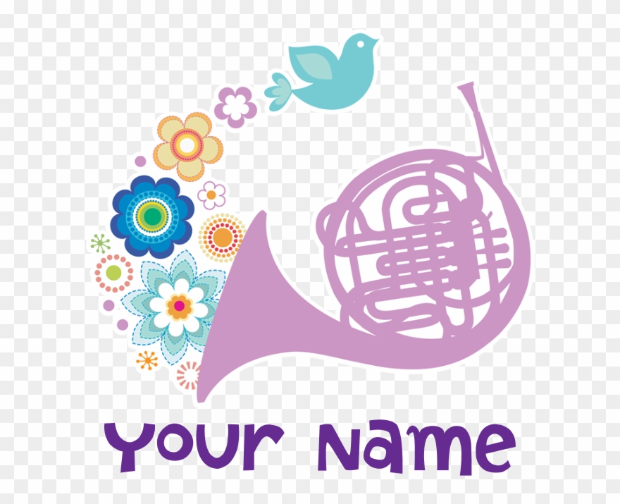 Personalized French Horn Gift Ornament Clipart