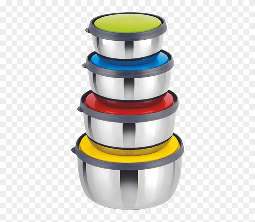 Storage Clip Stainless Steel Banner Freeuse Library - 4 Pcs. Steel Container Set By House - Png Download