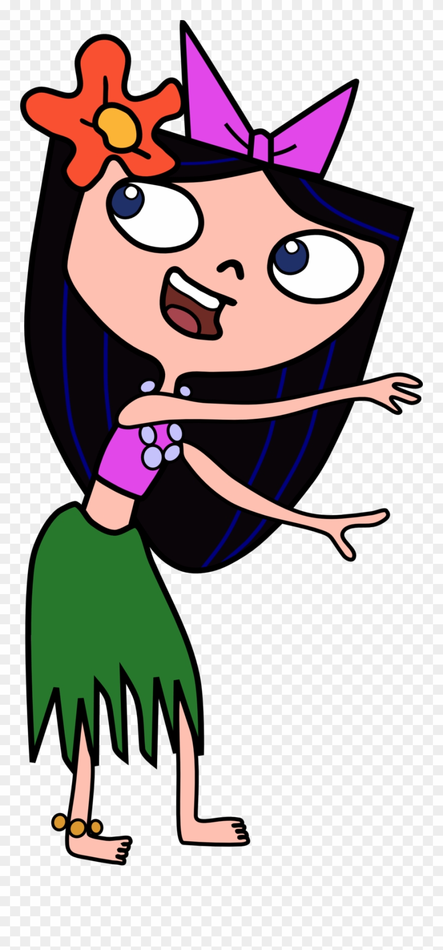 Cartoon Hula Dancer - Phineas And Ferb Hula Clipart