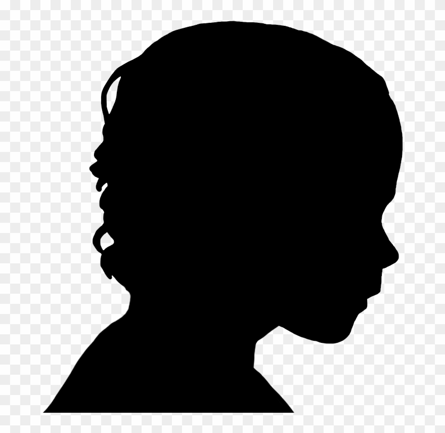 Boy Face Silhouette - Silhouette Clipart