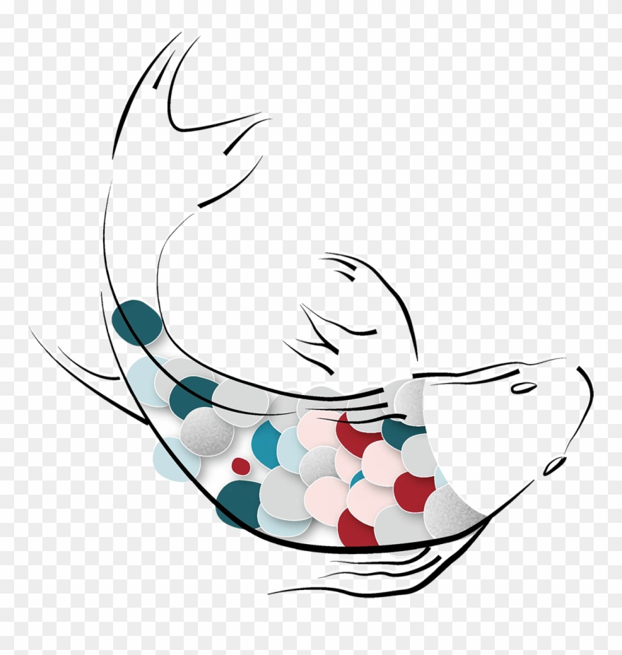 Twin Drawing Koi Fish - Koi Cartoon Png Clipart