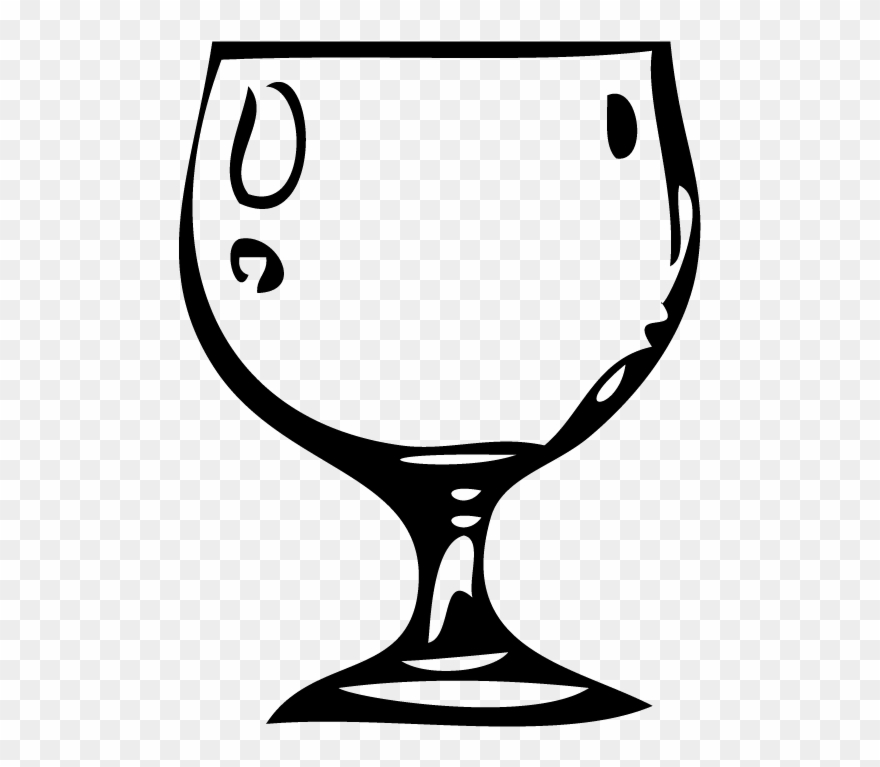 Water Goblet Clipart - Drawing Wine Cup - Png Download