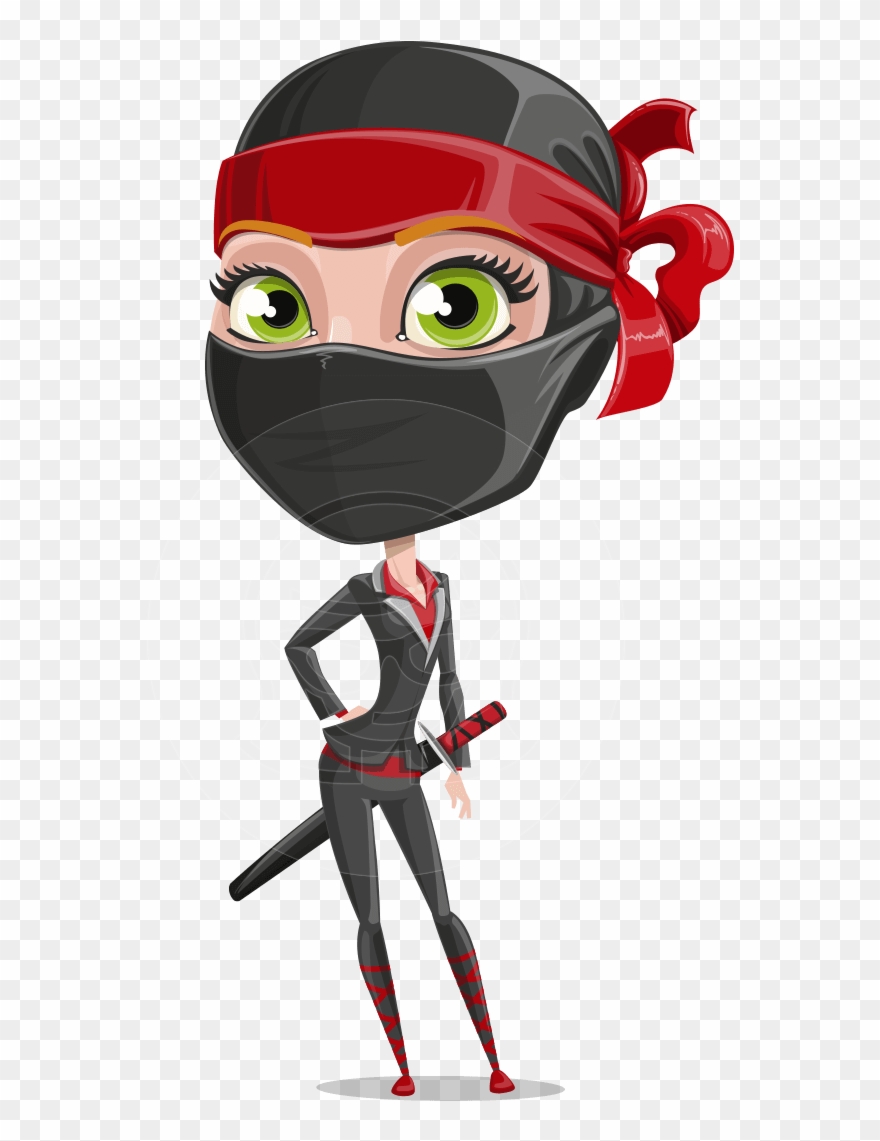 Businesswoman Clipart Woman Character - Female Ninja Cartoon - Png Download
