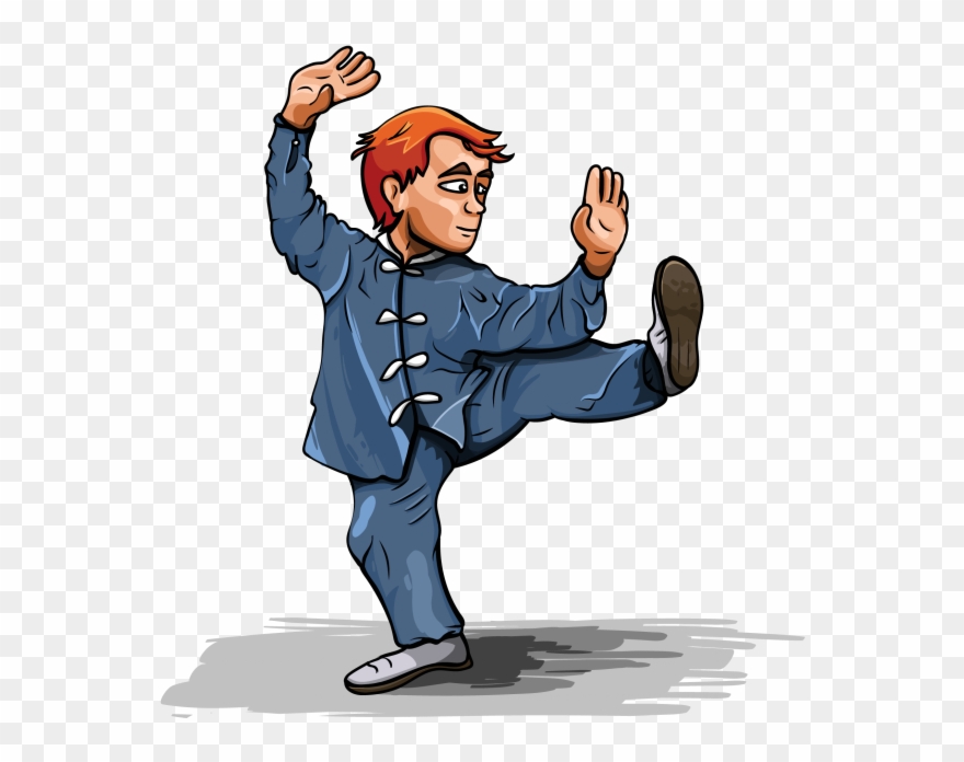 Taichi Young Man - Tai Chi Cartoon Clipart