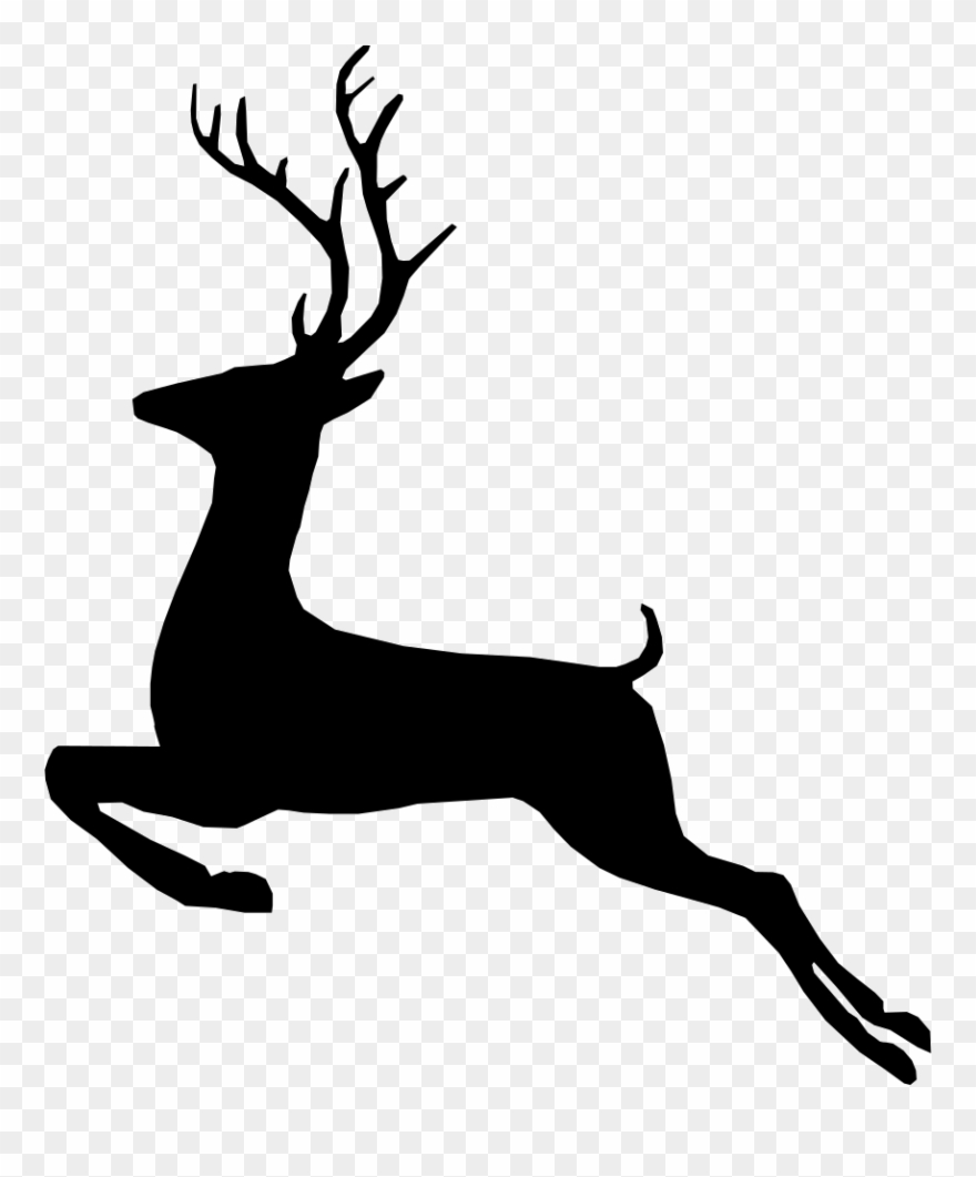 Clip Black And White Buck Vector Svg - Deer Xmas - Png Download