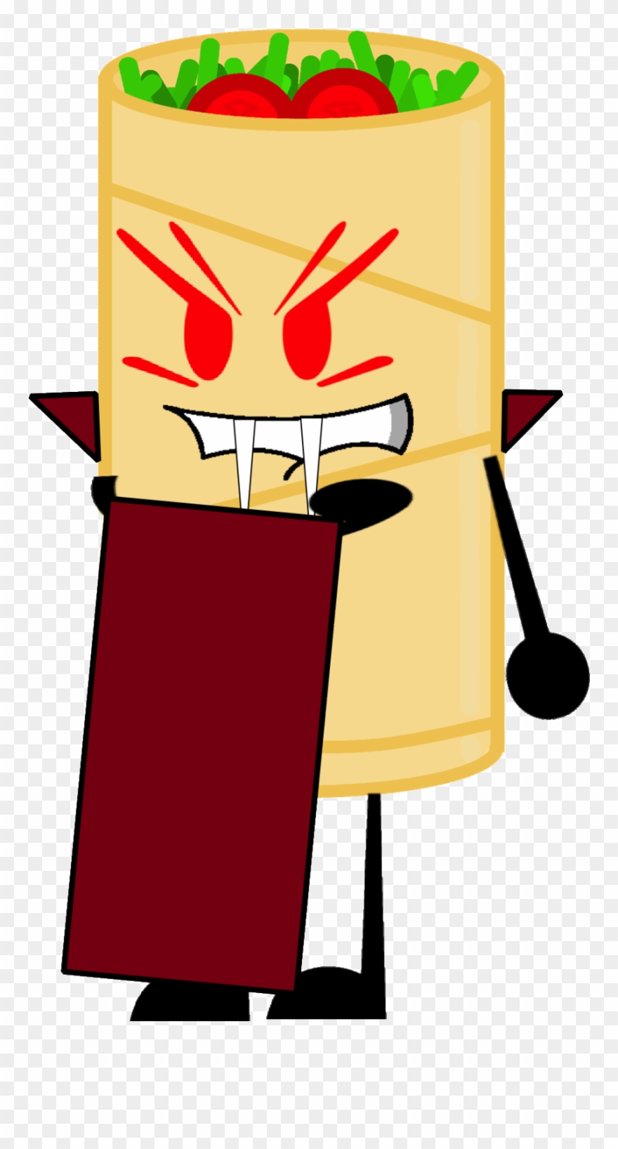 Burrito As A Vampire Vector - Object Mayhem Burrito Clipart