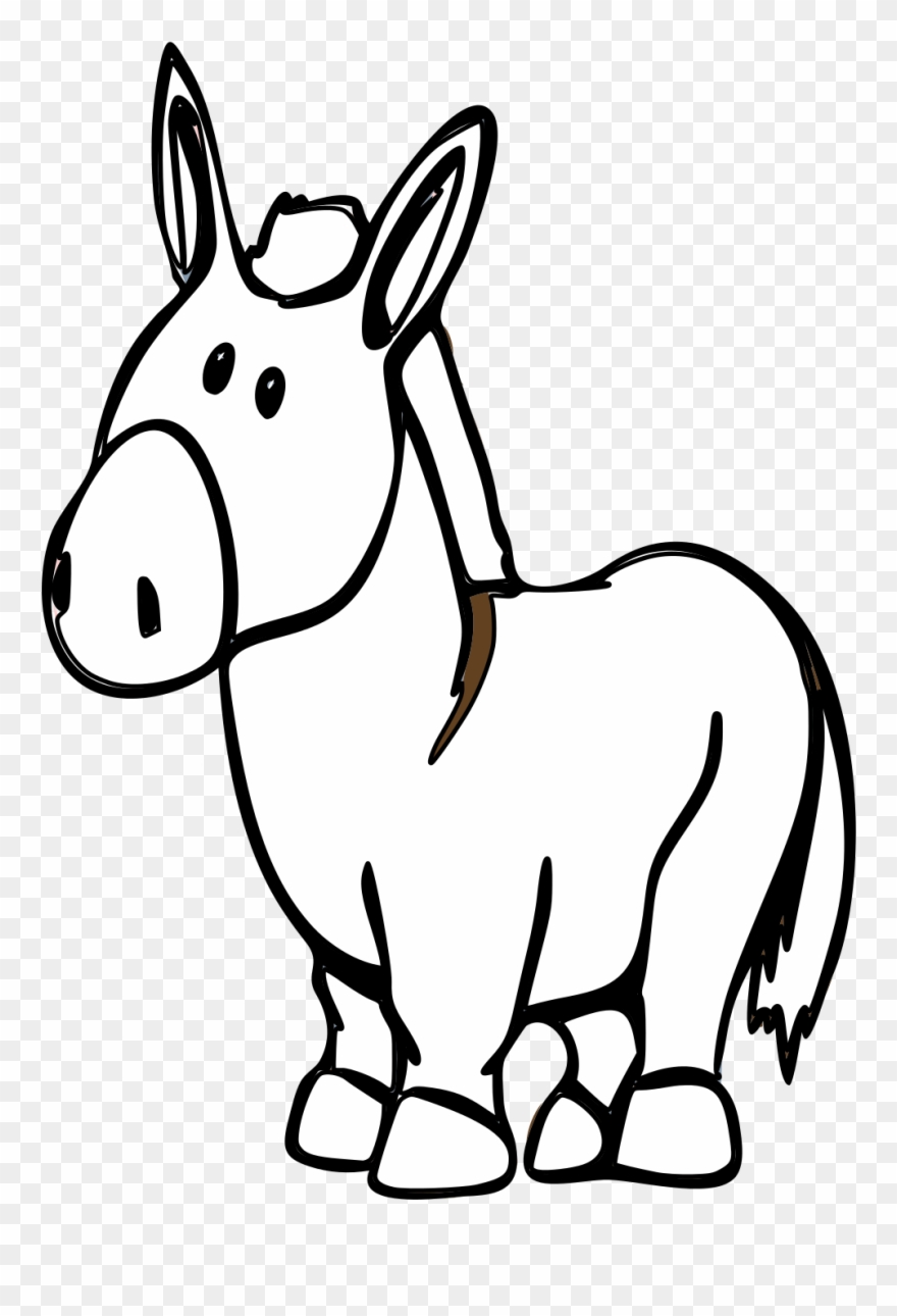 Donkey Cartoon - Black And White Cartoon Image Of Donkey Clipart