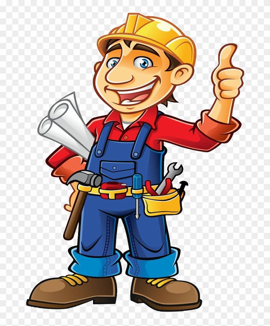 Engineering Clipart Contractor - Construction Worker Cartoon - Png Download