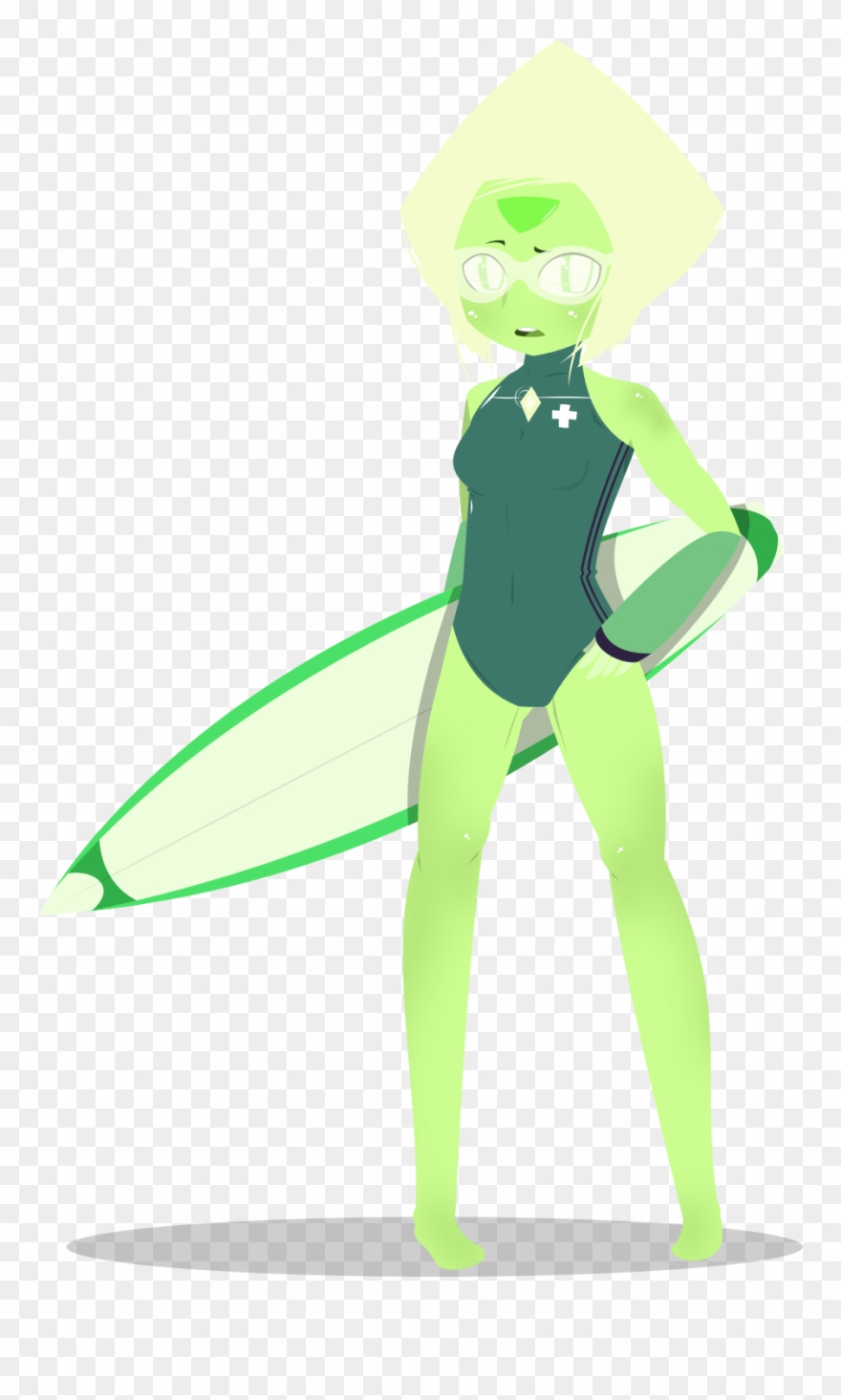 Cute Peridot In A Swimsuit 💚💚 - Peridot Crystal Gem Clipart