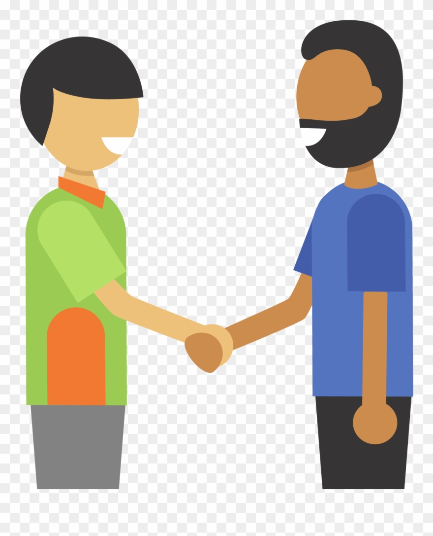 Illustration Of Two People Shaking Hands - Holding Hands Clipart