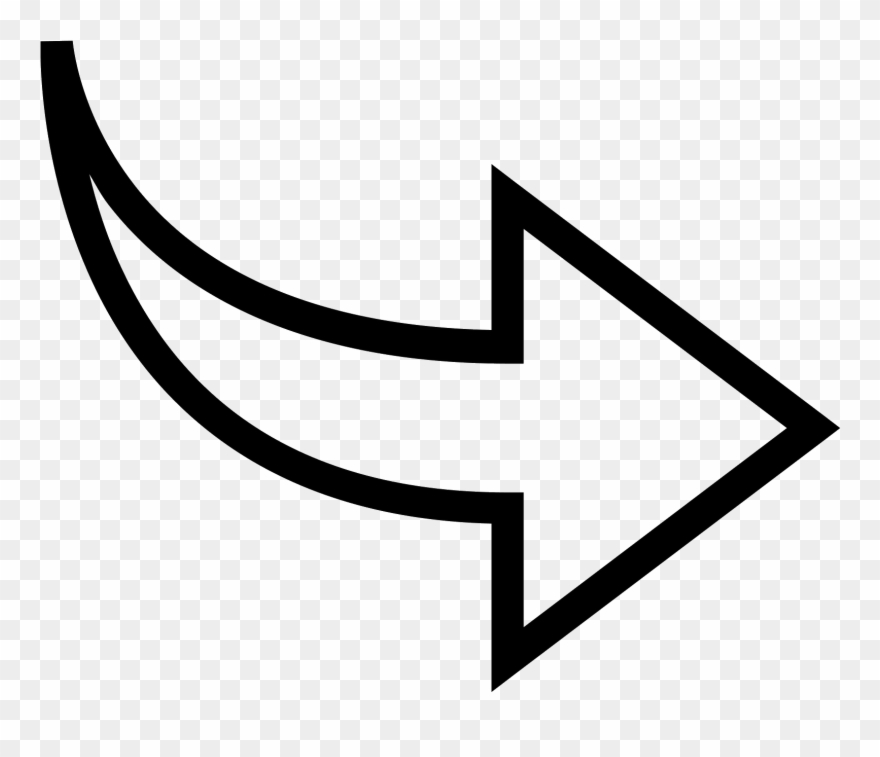 Curved Arrow Icon - White Curved Arrow Png Clipart