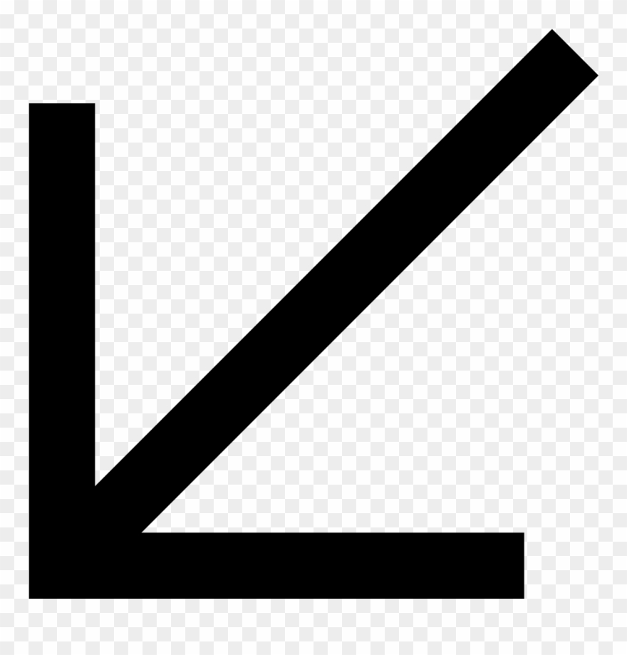 Down Left Icon - Arrow Down To The Left Clipart
