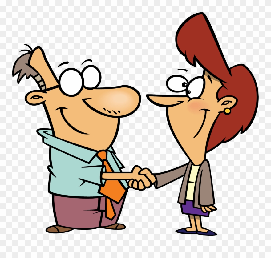 Friendly People Shaking Hands Clipart - Cartoon People Shaking Hands - Png Download